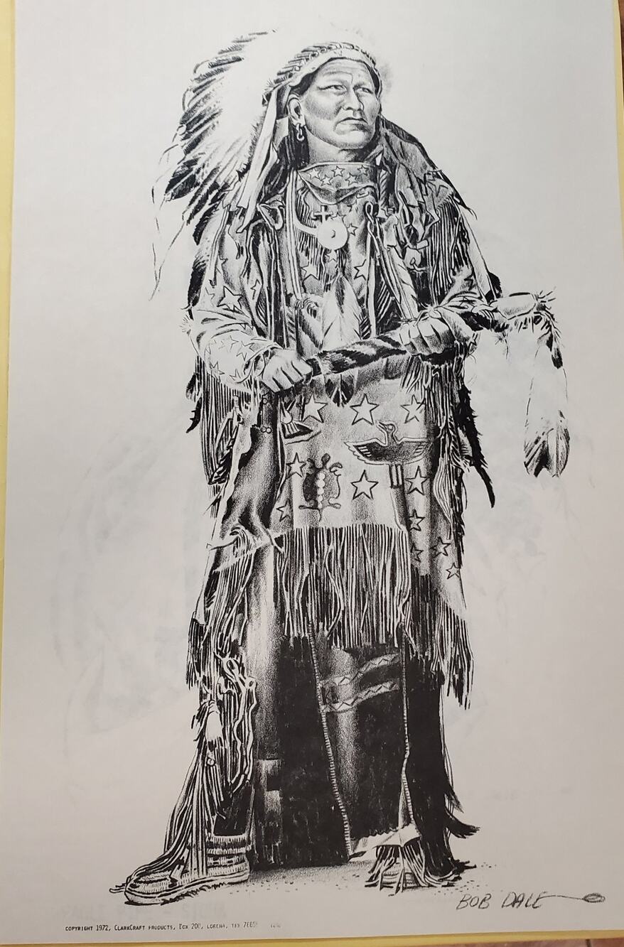 VTG Bob Dale LOT OF 6 Prints Native American Indians 11" x 17", SIGNED Pencil